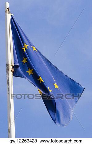 Low angle view of a European Union Flag, Biarritz, France View Large Photo Image Stock Photo - Low angle view of a European Union Flag, Biarritz, France. Fotosearch