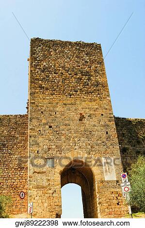Low angle view of a fort, Porta Franca, Monteriggioni, Siena Province, Tuscany, Italy View Large Photo Image Stock Photo - Low angle view of a fort, Porta Franca, Monteriggioni, Siena Province, Tuscany, Italy. Fotosearch