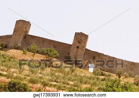 Low angle view of a fort, Monteriggioni, Siena Province, Tuscany, Italy View Large Photo Image Stock Image - Low angle view of a fort, Monteriggioni, Siena Province, Tuscany, Italy. Fotosearch