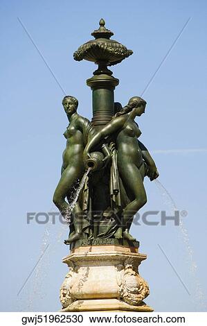Low angle view of a fountain statue, Fontaine Des Trois Graces, Bordeaux, Aquitaine, France View Large Photo Image Stock Image - Low angle view of a fountain statue, Fontaine Des Trois Graces, Bordeaux, Aquitaine, France. Fotosearch