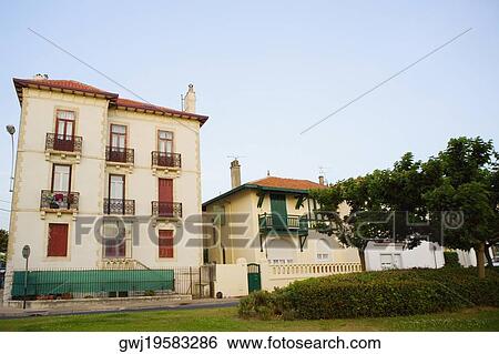 Low angle view of a hotel, Carrefour d'Helianthe, Biarritz, France View Large Photo Image Stock Photograph - Low angle view of a hotel, Carrefour d'Helianthe, Biarritz, France. Fotosearch