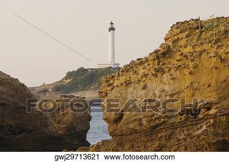 Low angle view of a lighthouse, Phare de Biarritz, Biarritz, Pays Basque, Aquitaine, France View Large Photo Image Stock Image - Low angle view of a lighthouse, Phare de Biarritz, Biarritz, Pays Basque, Aquitaine, France. Fotosearch