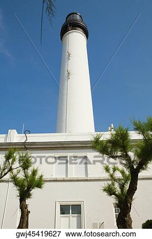 Low angle view of a lighthouse, Phare de Biarritz, Biarritz, Pays Basque, Aquitaine, France View Large Photo Image Stock Photo - Low angle view of a lighthouse, Phare de Biarritz, Biarritz, Pays Basque, Aquitaine, France. Fotosearch