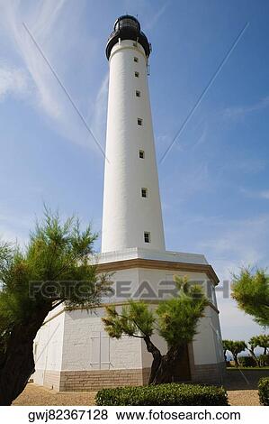 Low angle view of a lighthouse, Phare de Biarritz, Biarritz, Pays Basque, Aquitaine, France View Large Photo Image Stock Photo - Low angle view of a lighthouse, Phare de Biarritz, Biarritz, Pays Basque, Aquitaine, France. Fotosearch