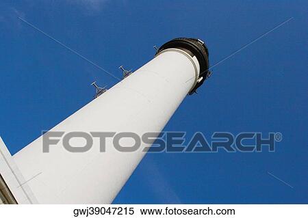Stock Photography - Low angle view of a lighthouse, Phare de Biarritz, Biarritz, Pays Basque, Aquitaine, France. Fotosearch