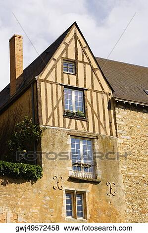 Low angle view of a medieval house, Le Mans, Sarthe, Pays-de-la-Loire, France View Large Photo Image Stock Photo - Low angle view of a medieval house, Le Mans, Sarthe, Pays-de-la-Loire, France. Fotosearch
