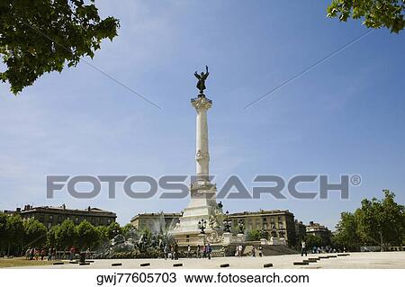 Low angle view of a monument, Fontaine Des Quinconces, Monument Aux Girondins, Bordeaux, Aquitaine, France View Large Photo Image Stock Image - Low angle view of a monument, Fontaine Des Quinconces, Monument Aux Girondins, Bordeaux, Aquitaine, France. Fotosearch