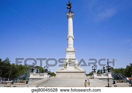 Low angle view of a monument, Fontaine Des Quinconces, Monument Aux Girondins, Bordeaux, Aquitaine, France View Large Photo Image Stock Photo - Low angle view of a monument, Fontaine Des Quinconces, Monument Aux Girondins, Bordeaux, Aquitaine, France. Fotosearch