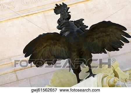 Low angle view of a rooster statue, Monument aux Girondins, Place des Quinconces, Bordeaux, France View Large Photo Image Stock Photo - Low angle view of a rooster statue, Monument aux Girondins, Place des Quinconces, Bordeaux, France. Fotosearch