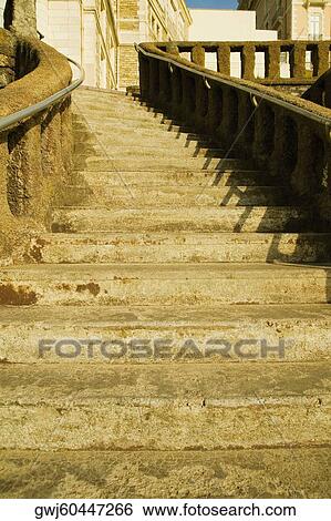 Low angle view of a staircase, Biarritz, Basque Country, Pyrenees-Atlantiques, Aquitaine, France View Large Photo Image Stock Photograph - Low angle view of a staircase, Biarritz, Basque Country, Pyrenees-Atlantiques, Aquitaine, France. Fotosearch