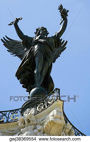 Low angle view of a statue, La Fontaine Des Quinconces, Bordeaux, Aquitaine, France View Large Photo Image Picture - Low angle view of a statue, La Fontaine Des Quinconces, Bordeaux, Aquitaine, France. Fotosearch