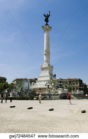 Low angle view of a statue, La Fontaine Des Quinconces, Monument Aux Girondins, Bordeaux, Aquitaine, France View Large Photo Image Stock Photo - Low angle view of a statue, La Fontaine Des Quinconces, Monument Aux Girondins, Bordeaux, Aquitaine, France. Fotosearch