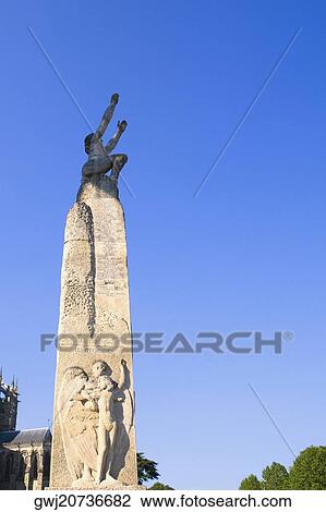 Low angle view of a statue, Le Mans, Sarthe, France View Large Photo Image Stock Image - Low angle view of a statue, Le Mans, Sarthe, France. Fotosearch