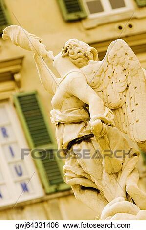 Low angle view of a statue, Piazza Colombo, Genoa, Liguria, Italy View Large Photo Image Stock Photograph - Low angle view of a statue, Piazza Colombo, Genoa, Liguria, Italy. Fotosearch