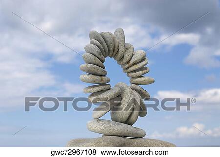 Low angle view of arranged pebbles View Large Photo Image Stock Photo - Low angle view of arranged pebbles. Fotosearch