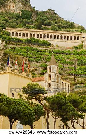 Low angle view of buildings, Costiera Amalfitana, Salerno, Campania, Italy View Large Photo Image Stock Photography - Low angle view of buildings, Costiera Amalfitana, Salerno, Campania, Italy. Fotosearch