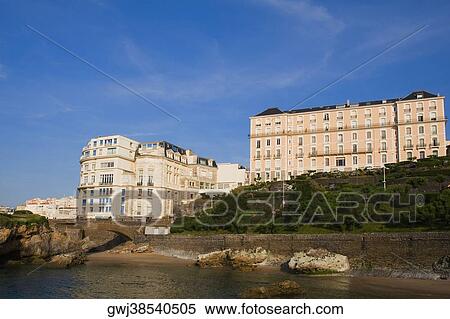 Low angle view of hotels, Le Bellevue, Biarritz, France View Large Photo Image Stock Photography - Low angle view of hotels, Le Bellevue, Biarritz, France. Fotosearch
