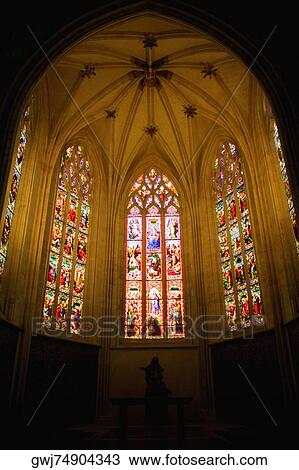 Low angle view of stained glasses in a church, Church Of St. Pierre, Bordeaux, Aquitaine, France View Large Photo Image Stock Image - Low angle view of stained glasses in a church, Church Of St. Pierre, Bordeaux, Aquitaine, France. Fotosearch