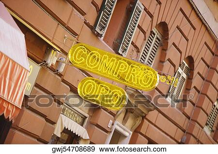 Neon sign outside a restaurant, Genoa, Liguria, Italy View Large Photo Image Stock Photo - Neon sign outside a restaurant, Genoa, Liguria, Italy. Fotosearch