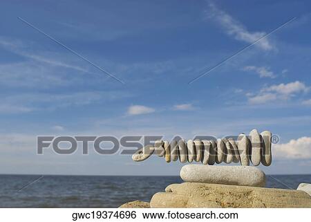 Pebbles arranged in animal shape View Large Photo Image Stock Photograph - Pebbles arranged in animal shape. Fotosearch