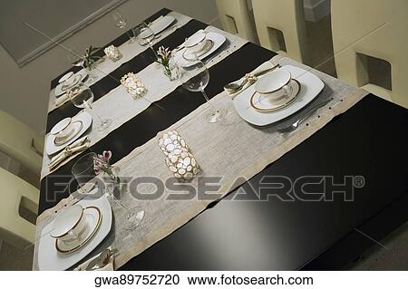 Place setting on a dining table View Large Photo Image Stock Image - Place setting on a dining table. Fotosearch
