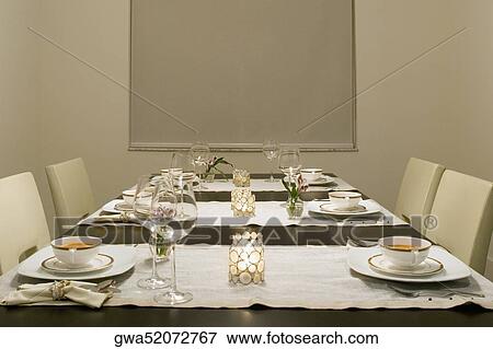 Stock Photo - Place setting on a dining table. Fotosearch