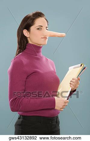 Portrait of a businesswoman with long nose View Large Photo Image Stock Image - Portrait of a businesswoman with long nose. Fotosearch