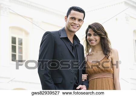 Portrait of a couple smiling View Large Photo Image Stock Photo - Portrait of a couple smiling. Fotosearch