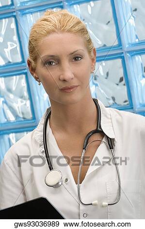 Stock Photo - Portrait of a female doctor. Fotosearch