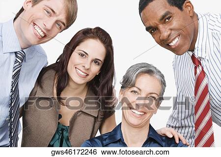 Portrait of business executives smiling View Large Photo Image Stock Photograph - Portrait of business executives smiling. Fotosearch