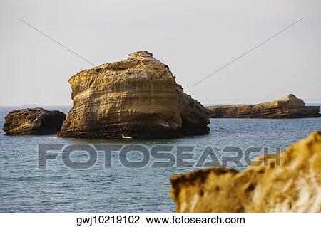 Rocks in the sea, Biarritz, France View Large Photo Image Stock Image - Rocks in the sea, Biarritz, France. Fotosearch