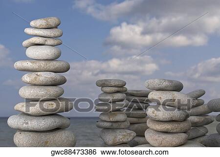 Stacks of stones View Large Photo Image Stock Photograph - Stacks of stones. Fotosearch