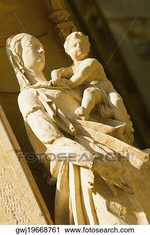 Statue of Virgin Mary and Jesus Christ in a cathedral, Le Mans Cathedral, Le Mans, France View Large Photo Image Stock Image - Statue of Virgin Mary and Jesus Christ in a cathedral, Le Mans Cathedral, Le Mans, France. Fotosearch