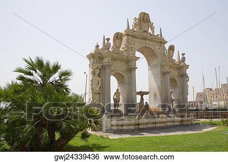 Statues on a fountain, La Fontana dell'Immacolatella, Naples, Naples Province, Campania, Italy View Large Photo Image Stock Photograph - Statues on a fountain, La Fontana dell'Immacolatella, Naples, Naples Province, Campania, Italy. Fotosearch