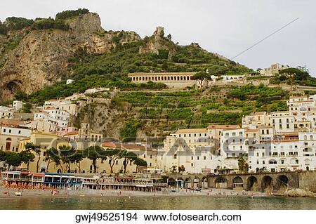 Town at the hillside, Marina Grande, Costiera Amalfitana, Amalfi, Salerno, Campania, Italy View Large Photo Image Picture - Town at the hillside, Marina Grande, Costiera Amalfitana, Amalfi, Salerno, Campania, Italy. Fotosearch