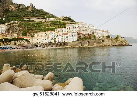 Town at the seaside, Marina Grande, Costiera Amalfitana, Amalfi, Salerno, Campania, Italy View Large Photo Image Stock Image - Town at the seaside, Marina Grande, Costiera Amalfitana, Amalfi, Salerno, Campania, Italy. Fotosearch