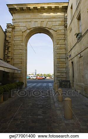 Traffic on road viewed through an arch, Porte de la Monnaie, Vieux Bordeaux, Bordeaux, France View Large Photo Image Stock Image - Traffic on road viewed through an arch, Porte de la Monnaie, Vieux Bordeaux, Bordeaux, France. Fotosearch