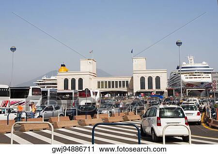 Vehicles parked out side of a harbor, Stazione Marittima, Naples, Naples Province, Campania, Italy View Large Photo Image Stock Image - Vehicles parked out side of a harbor, Stazione Marittima, Naples, Naples Province, Campania, Italy. Fotosearch