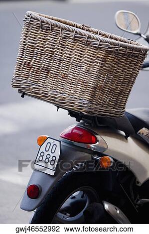 Wicker basket on a moped, Italian Riviera, Santa Margherita Ligure, Genoa, Liguria, Italy View Large Photo Image Stock Image - Wicker basket on a moped, Italian Riviera, Santa Margherita Ligure, Genoa, Liguria, Italy. Fotosearch