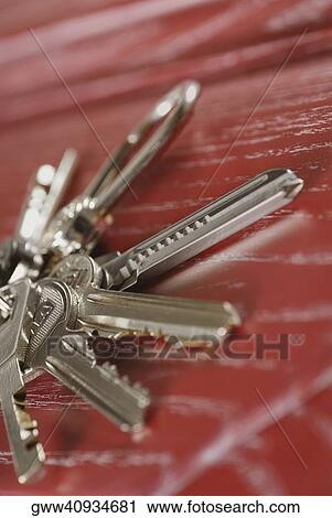 Stock Image - Close-up of a bunch of keys. Fotosearch