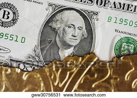 Close-up of a burnt one dollar bill View Large Photo Image Stock Image - Close-up of a burnt one dollar bill. Fotosearch