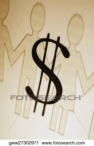 Close-up of a dollar sign superimposed on the outline of paper chain dolls View Large Photo Image Stock Image - Close-up of a dollar sign superimposed on the outline of paper chain dolls. Fotosearch