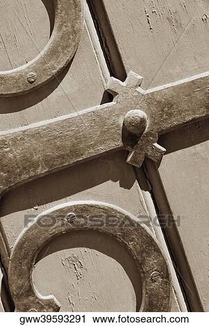 Stock Image - Close-up of a door. Fotosearch