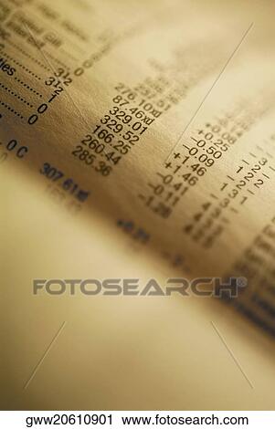 Close-up of a financial document View Large Photo Image Stock Image - Close-up of a financial document. Fotosearch