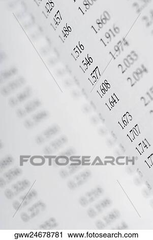 Stock Image - Close-up of a financial document. Fotosearch