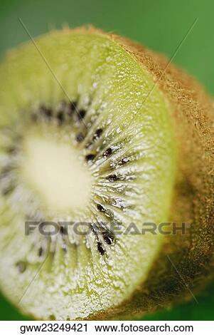 Stock Image - Close-up of a kiwi fruit. Fotosearch