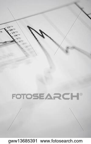 Stock Image - Close-up of a line graph. Fotosearch