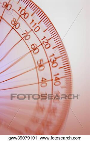 Stock Image - Close-up of a protractor. Fotosearch