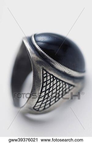 Close-up of a ring with black pearl View Large Photo Image Stock Image - Close-up of a ring with black pearl. Fotosearch