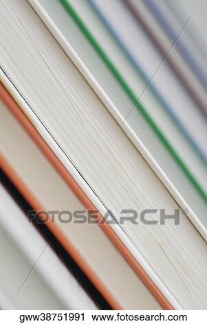 Stock Image - Close-up of a stack of books. Fotosearch